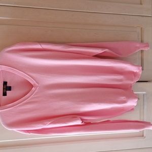 Brooks Brothers Pink cotton V neck sweater. W very slight snag
